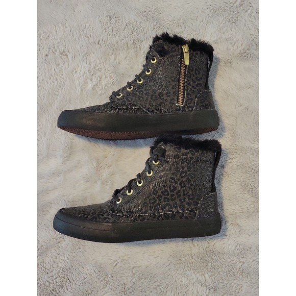*Like New*Sperry Animal Print fur lined sneakers in women's size 5 - Picture 2 of 8